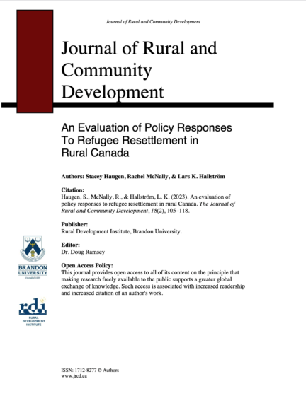 An Evaluation of Policy Responses to Refugee Resettlement in Rural Canada
