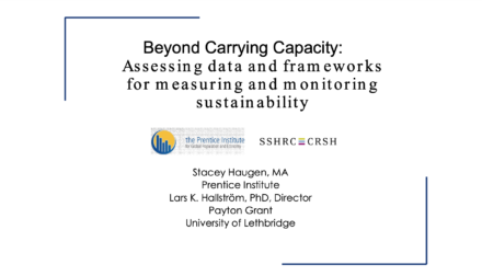Beyond Carrying Capacity: Assessing data and frameworks for measuring and monitoring sustainability