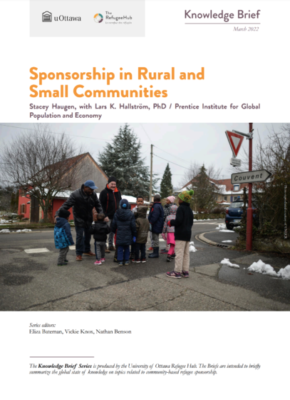Knowledge Support – Community Based Refugee Sponsorship: Sponsorship in Rural and Small Communities